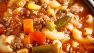 Busy Day Soup with Ground beef and Macaroni Copie