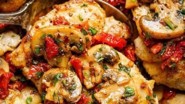 Garlic Mushroom Chicken Thighs with Sun Dried Tomatoes Copie
