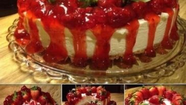 Strawberry Shortcake Crunch Cake with Cream Cheese Frosting Copie