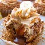 Banana Caramel Cupcakes with Caramel Cream Cheese Frosting Copie