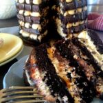Chocolate Fudge Cake with Salted Caramel Buttercream Salted Caramel and Dark Chocolate Ganache Copie