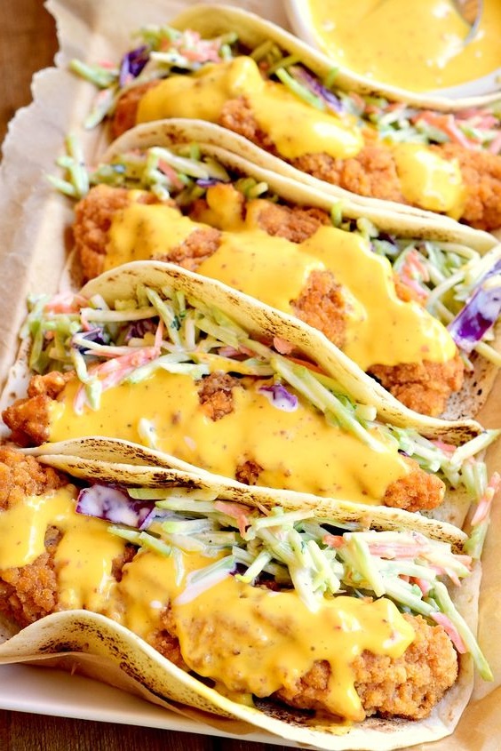 Honey Mustard Chicken Tacos Copie