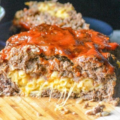 Mac Cheese Stuffed Honey Barbecue Meatloaf Copie