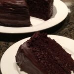 Old Fashioned Chocolate Cake With Glossy Chocolate Icing Copie