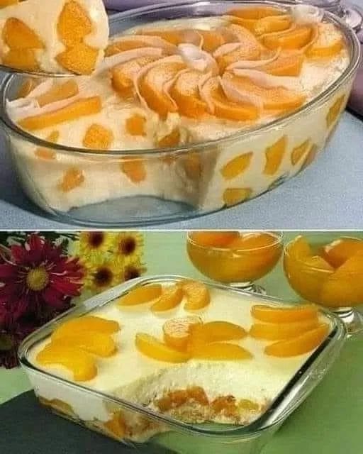 Peach ice cream dessert Copie