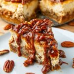 Pecan Pie Cheesecake with Pecan Caramel Sauce Copie