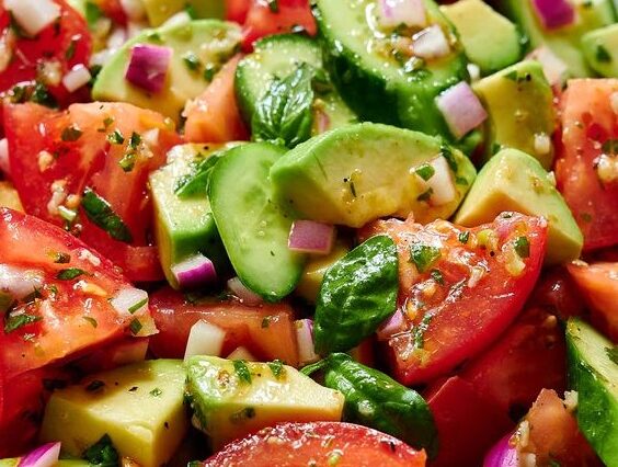 Tomato Cucumber Avocado Salad Copie