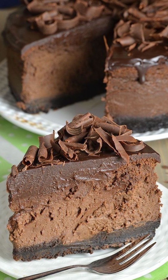 Triple Chocolate Cheesecake with Oreo Crust 1 Triple Chocolate Cheesecake with Oreo Crust Copie