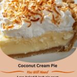 Coconut Cream Pie Recipe with a creamy filling, whipped cream topping, and toasted coconut flakes