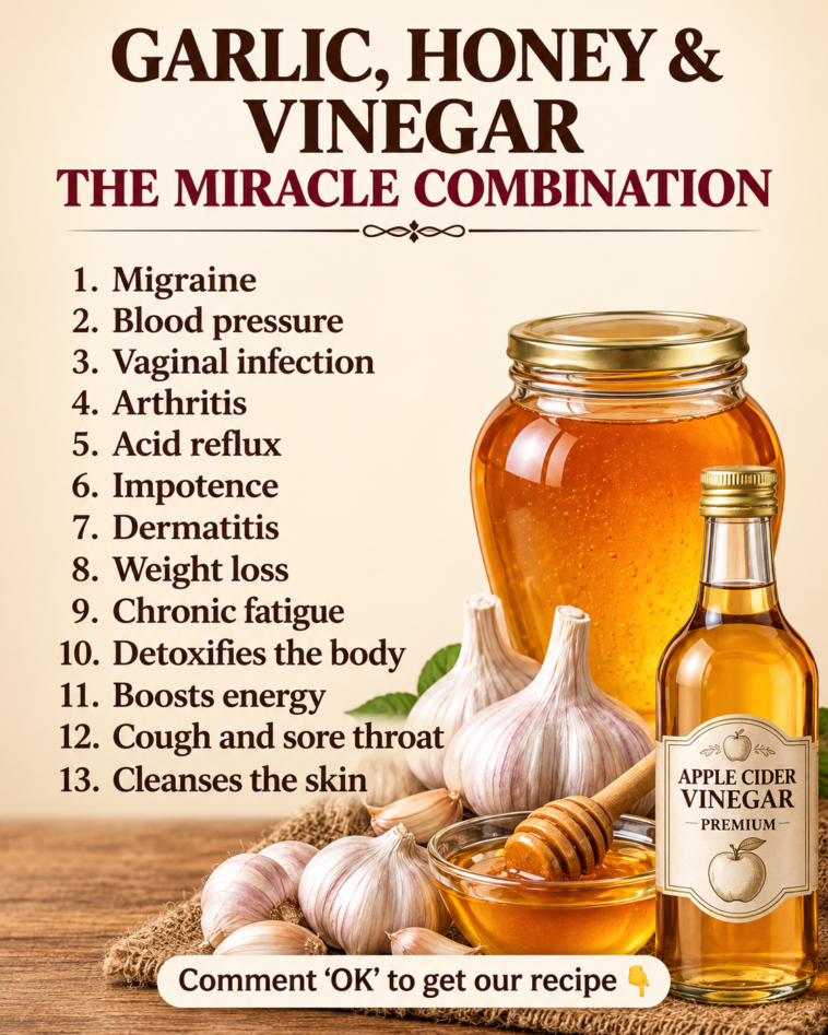 The Popularity of Natural Remedies: Garlic, Honey, and Apple Cider Vinegar 1 Garlic Honey Vinegar Remedy Poster