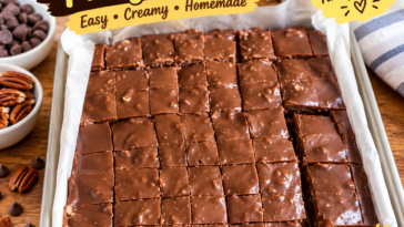 Classic chocolate fudge squares with a smooth, creamy texture